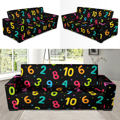 Number Pattern Print Design A04 Sofa Slipcover