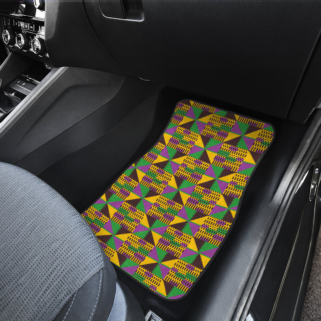 Kente Triangle Design African Print Car Floor Mats Front Back