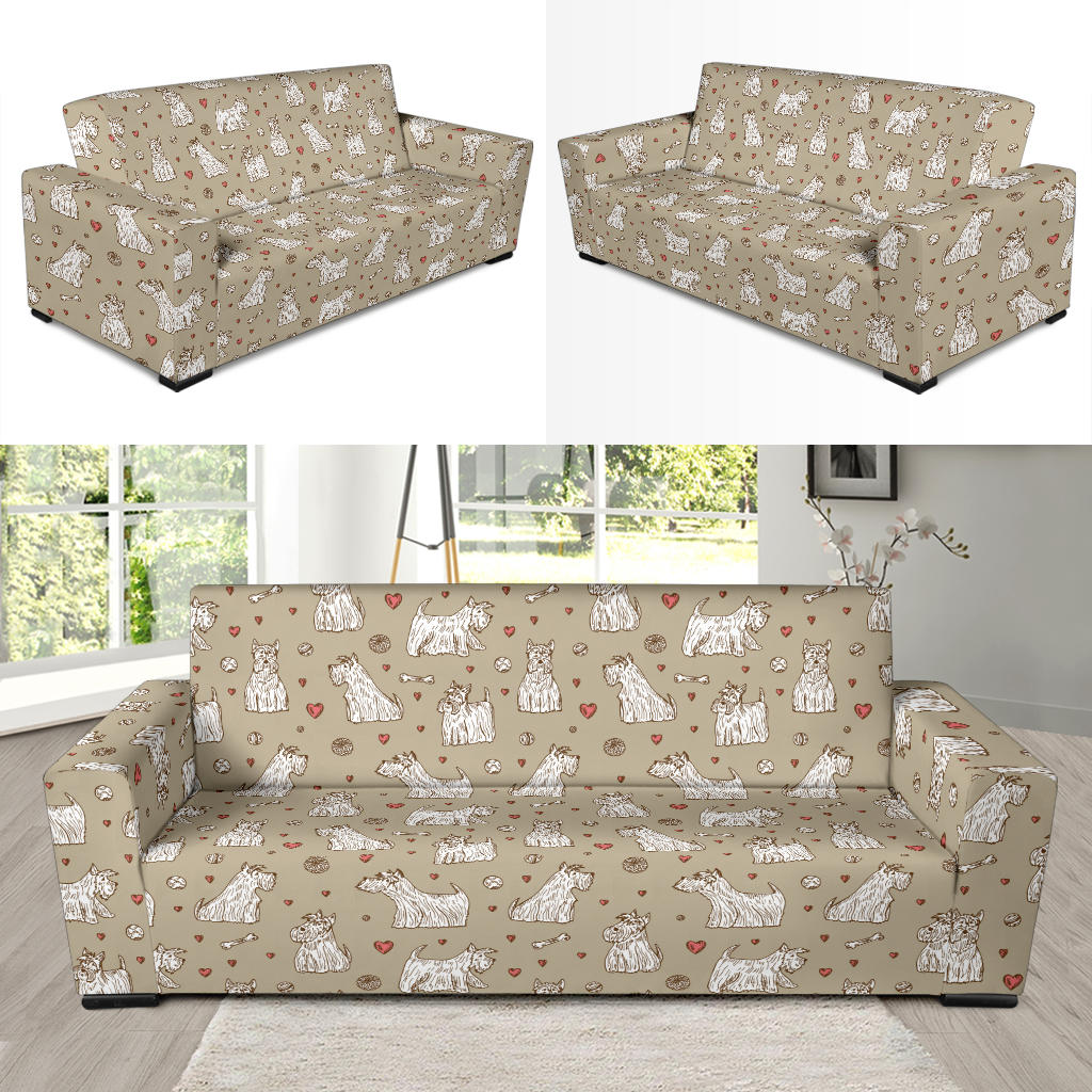 Scottish Terriers Print Design LKS3017 Sofa Slipcover