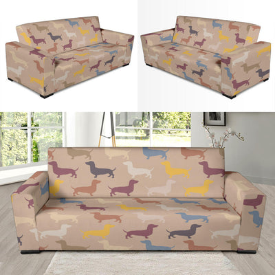 Dachshund Pattern Print Design 03 Sofa Slipcover