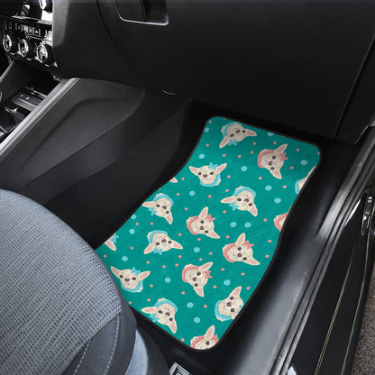 Chihuahua Polka Dot Pattern Car Floor Mats Front Back