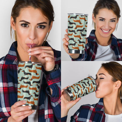 Dachshund Cute Print Pattern Tumbler