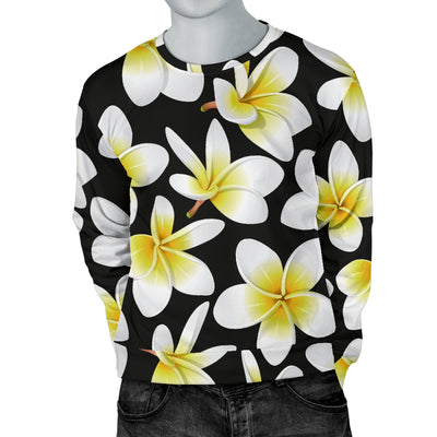 Yellow Plumeria Hawaiian Flowers Men Long Sleeve Sweatshirt