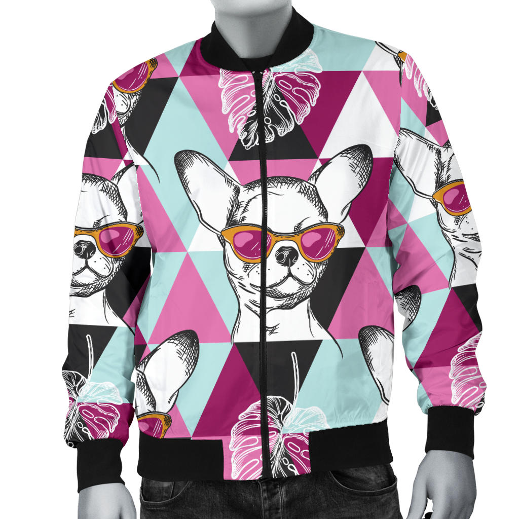 Chihuahua Cute Triangle Pattern Men Bomber Jacket