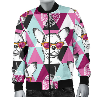Chihuahua Cute Triangle Pattern Men Bomber Jacket