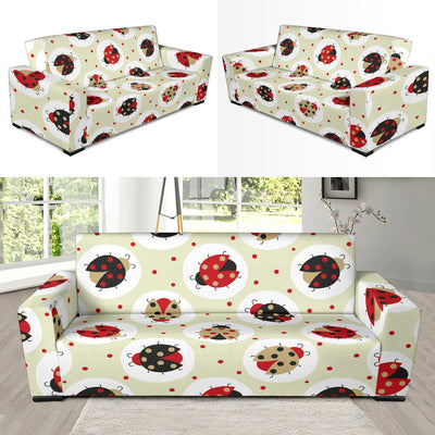 Ladybug Pattern Print Design 03 Sofa Slipcover