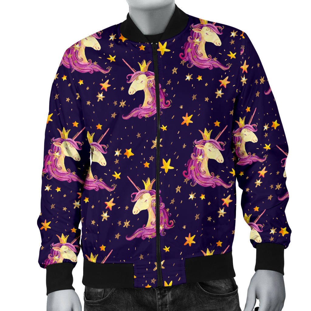 Unicorn Princess Star Sparkle Men Bomber Jacket