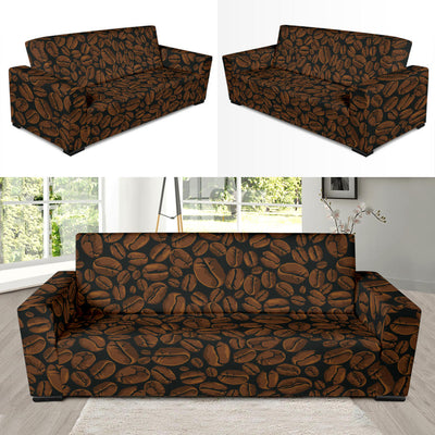 Coffee Pattern Print Design 01 Sofa Slipcover