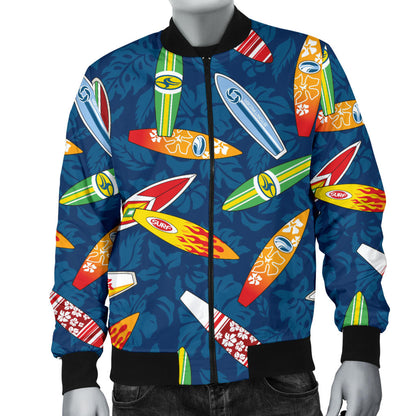 Surfboard Pattern Print Men Bomber Jacket