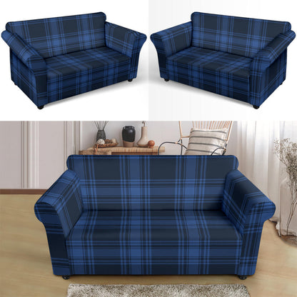 Tartan Blue Print Design LKS304 Loveseat Couch Slipcover