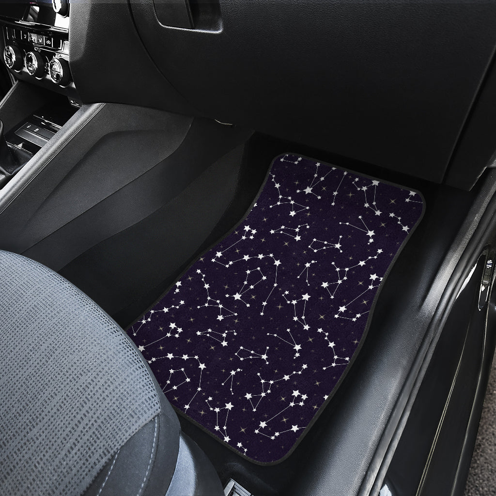 Zodiac Star Pattern Design Print Car Floor Mats Front Back