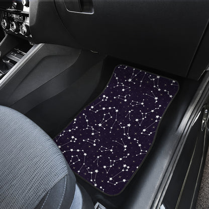 Zodiac Star Pattern Design Print Car Floor Mats Front Back