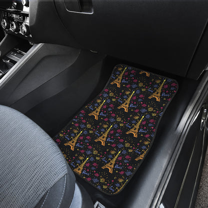 Eiffel Tower Love Paris Print Car Floor Mats Front Back