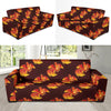 Rooster Pattern Print Design A04 Sofa Slipcover