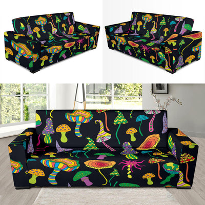 Psychedelic Mushroom Pattern Print Design A02 Sofa Slipcover