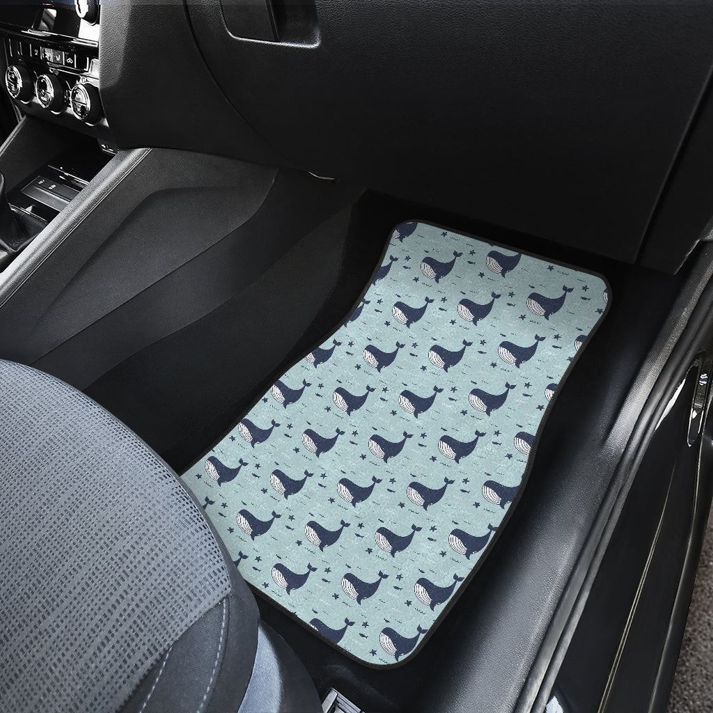 Whale Cute Design Themed Print Car Floor Mats Front Back