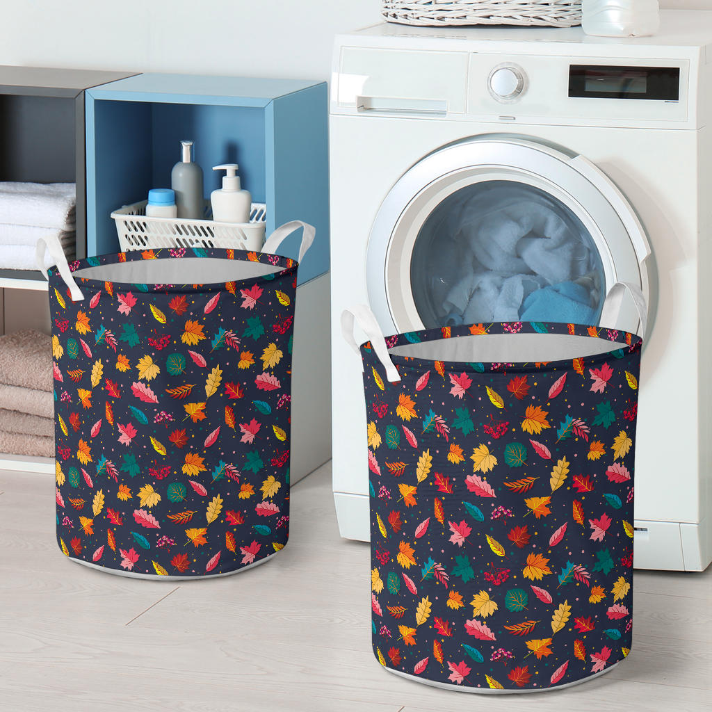 Elm Leave Colorful Print Pattern Laundry Basket