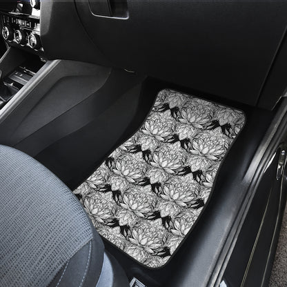 Lotus Mandala Print Pattern Car Floor Mats Front Back