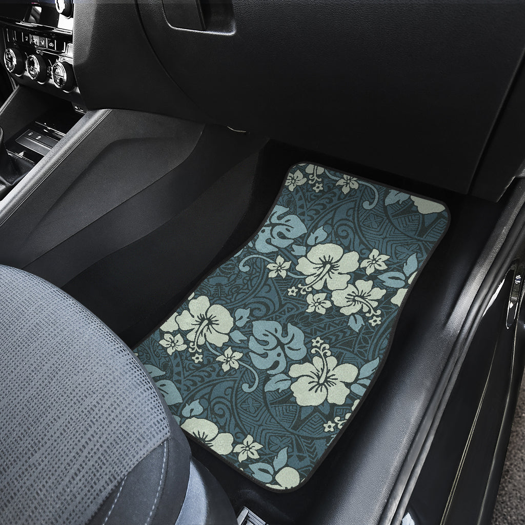 Flower Hawaiian Hibiscus Style Print Pattern Car Floor Mats Front Back
