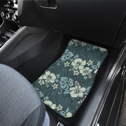 Flower Hawaiian Hibiscus Style Print Pattern Car Floor Mats Front Back