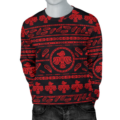 Native American Eagle Themed Print Men Long Sleeve Sweatshirt