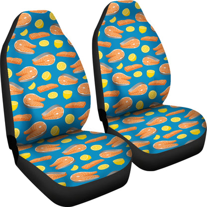 Salmon Steak With Lemon Print Design LKS308 Car Seat Covers