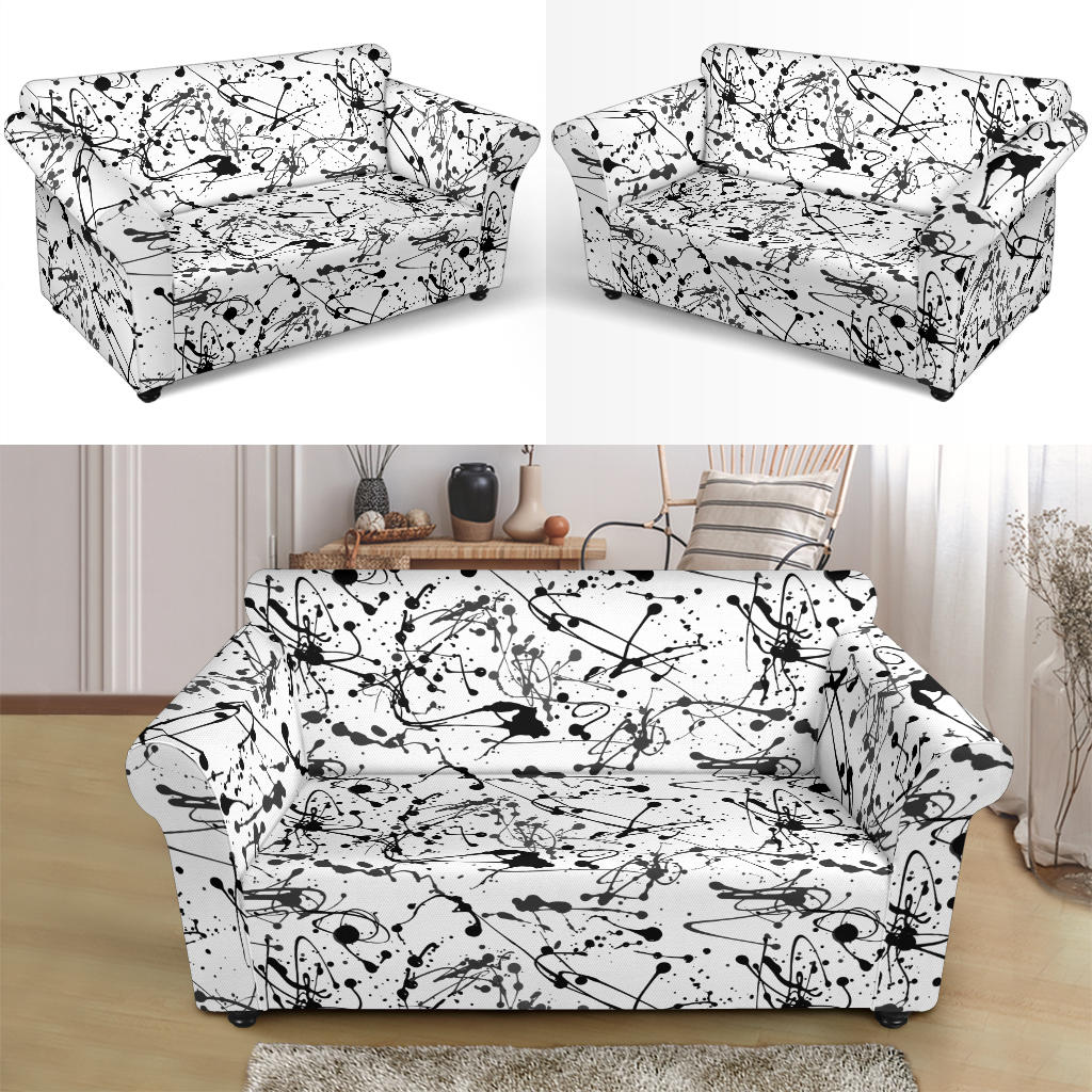 Splatter Print Design LKS305 Loveseat Couch Slipcover