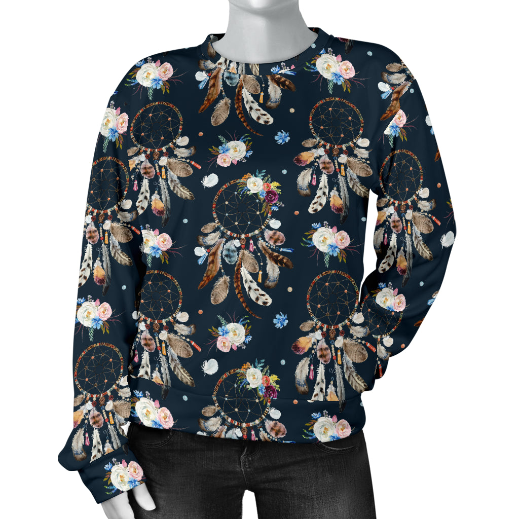 Dream Catcher Boho Floral Style Women Long Sleeve Sweatshirt