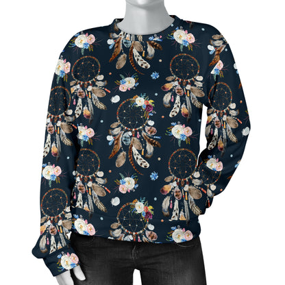 Dream Catcher Boho Floral Style Women Long Sleeve Sweatshirt