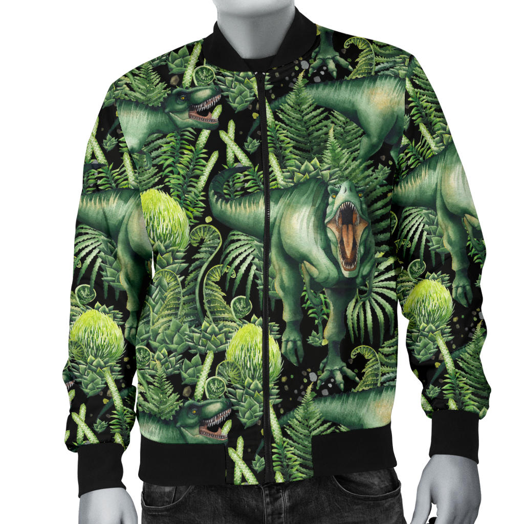 Dinosaur T Rex Print Pattern Men Bomber Jacket