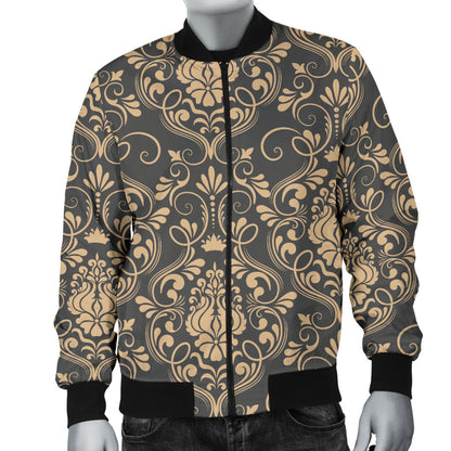 Damask Elegant Luxury Print Pattern Men Bomber Jacket