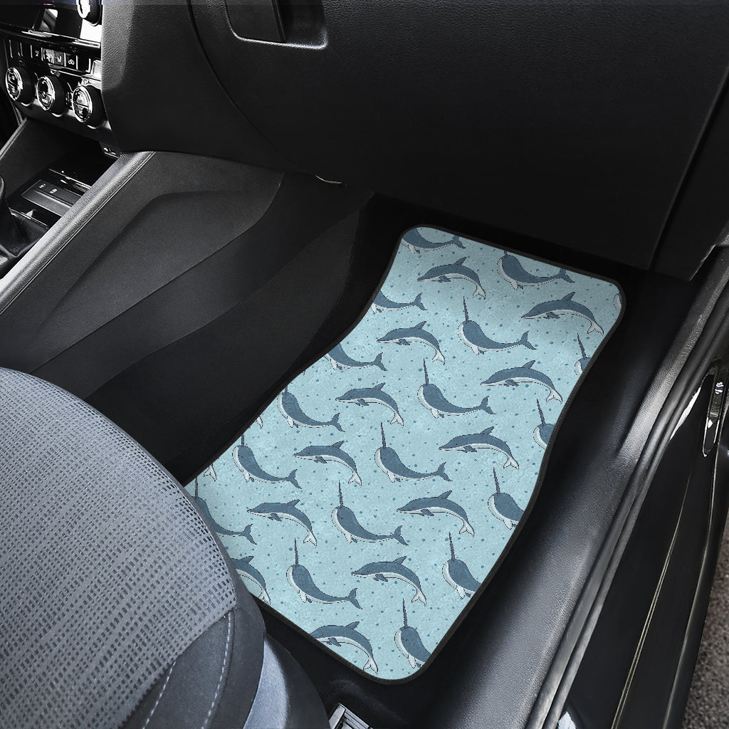 Narwhal Dolphin Print Car Floor Mats Front Back