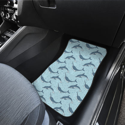 Narwhal Dolphin Print Car Floor Mats Front Back