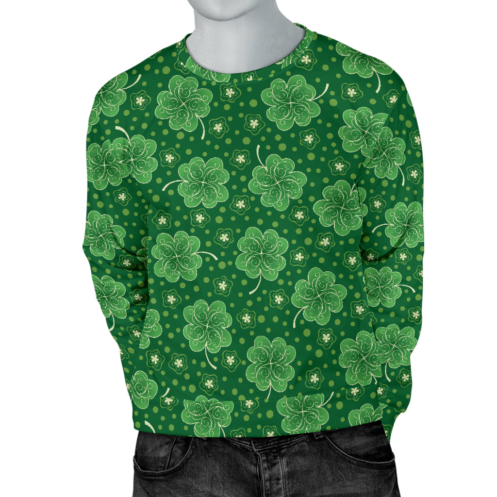 Shamrock Design Print Men Long Sleeve Sweatshirt
