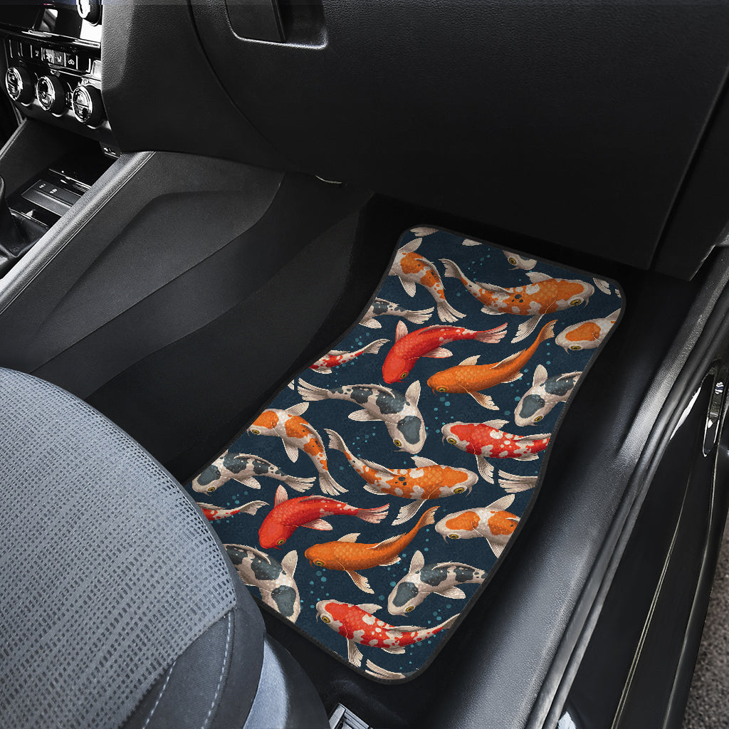 Koi Carp Cute Design Themed Print Car Floor Mats Front Back