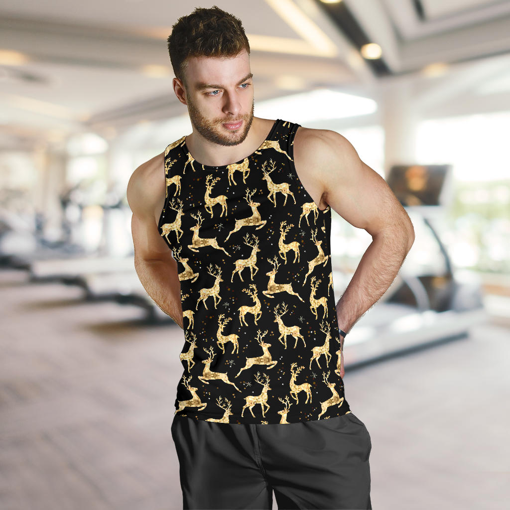 Deer Gold Pattern Men Tank Top