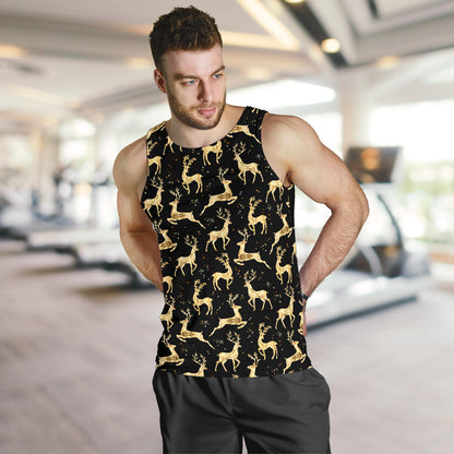 Deer Gold Pattern Men Tank Top