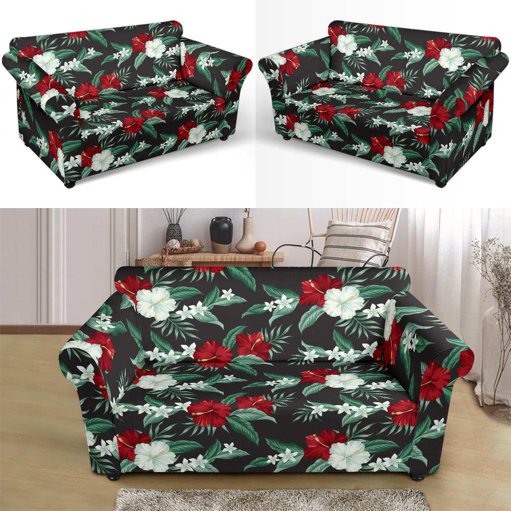 Tropical Flower Print Design LKS303 Loveseat Couch Slipcover