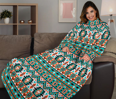 Indian Navajo Ethnic Themed Design Print Adult Sleeve Blanket