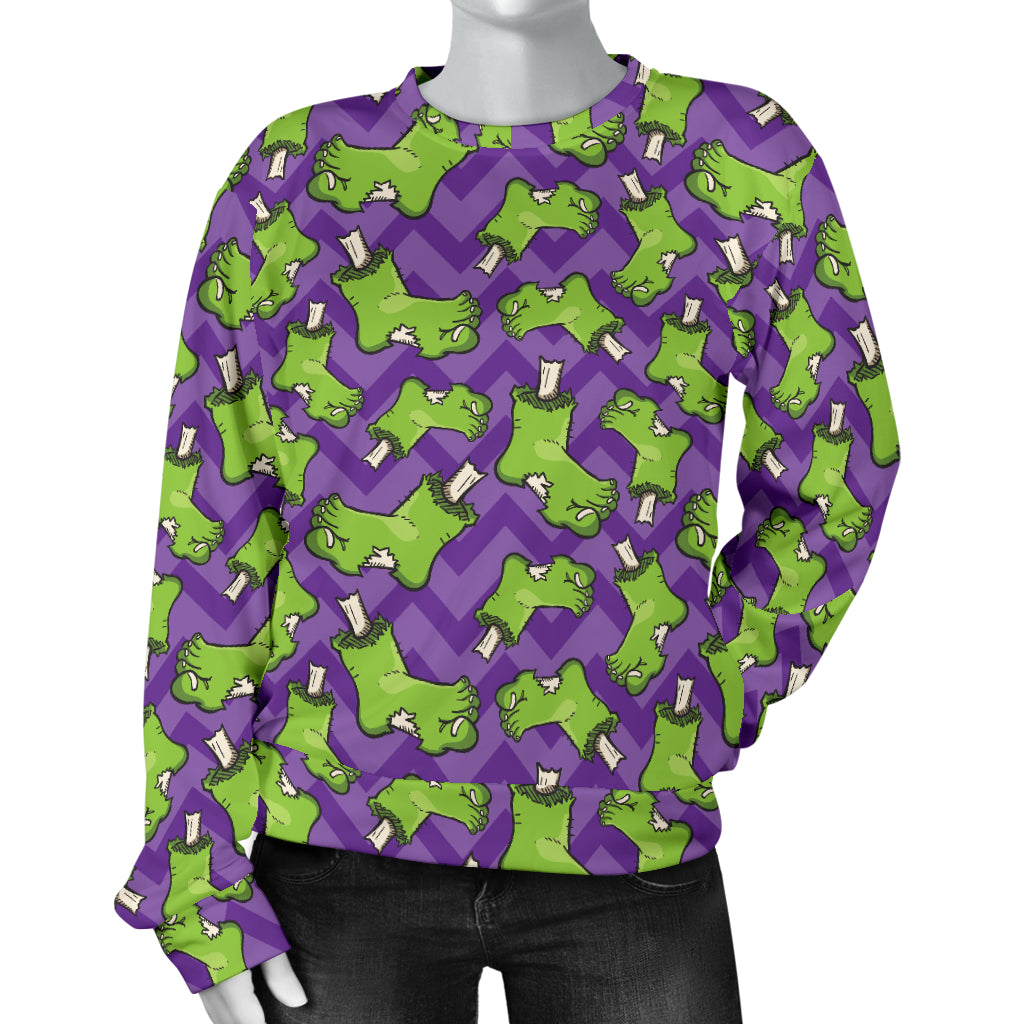 Zombie Foot Design Pattern Print Women Long Sleeve Sweatshirt