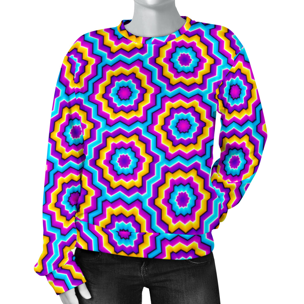 Optical illusion Techno Movement Women Long Sleeve Sweatshirt