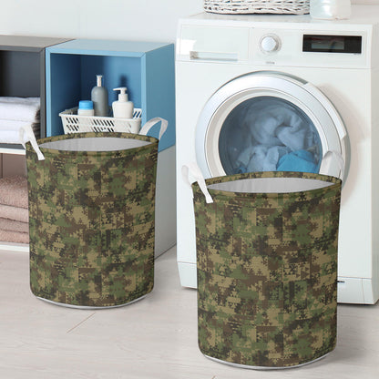 Camouflage Aztec Green Army Print Laundry Basket