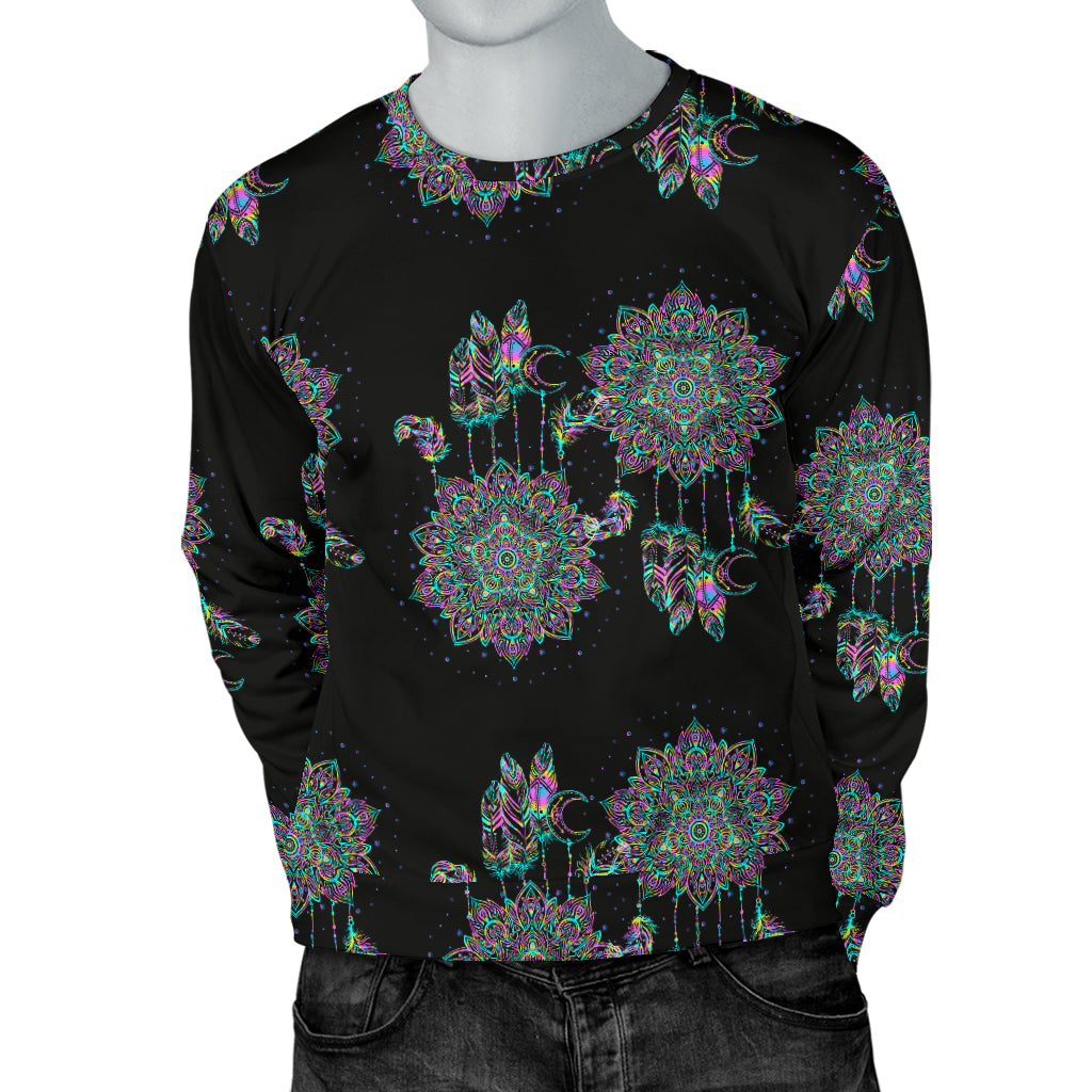 Dream Catcher Colorful Hand Draw Men Long Sleeve Sweatshirt