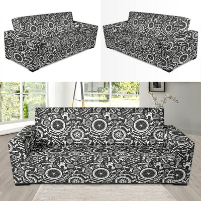 Bicycle Tools Pattern Print Design 02 Sofa Slipcover