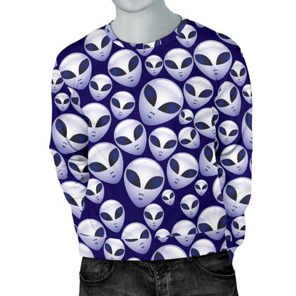 Alien Head Extraterrestrial Men Long Sleeve Sweatshirt
