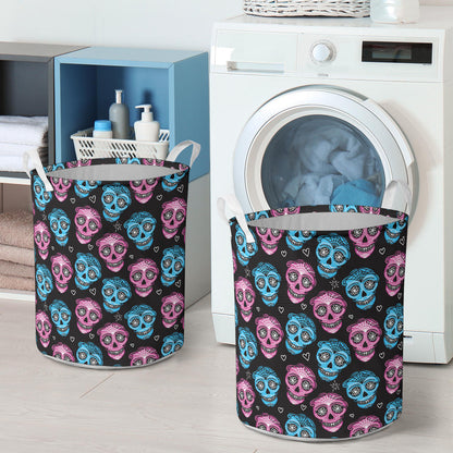 Day of the Dead Skull Print Pattern Laundry Basket