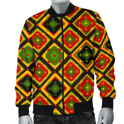 Rasta Reggae Color Pattern Men Bomber Jacket