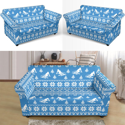 Ski Knit Pattern Print Design LKS302 Loveseat Couch Slipcover