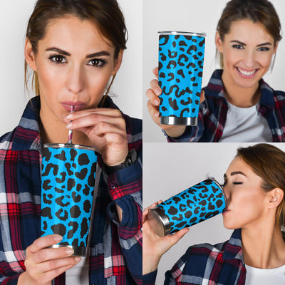 Cheetah Blue Print Pattern Tumbler