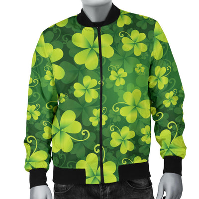 Shamrock Clover Print Men Bomber Jacket